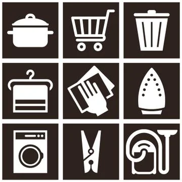 Cleaning icon set Stock Illustration