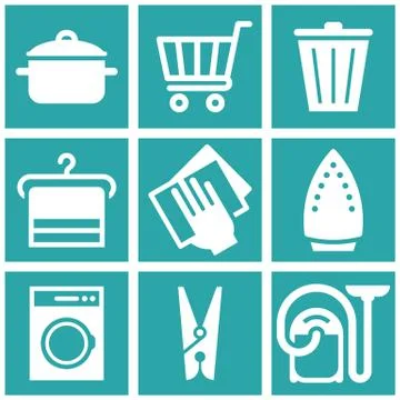 Cleaning icon set Illustrazione stock