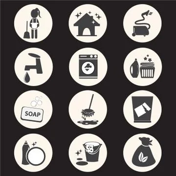 Cleaning icon set vector illustration 스톡 일러스트