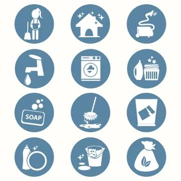 Cleaning icon set vector illustration Stock-Illustration