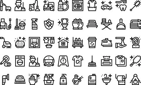 Cleaning icons High-Quality Vector Icons Collection with Editable Stroke. I.. Stock Illustration