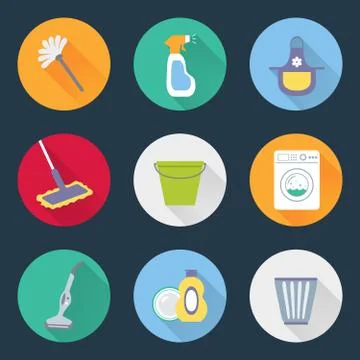 Cleaning Icons 스톡 일러스트