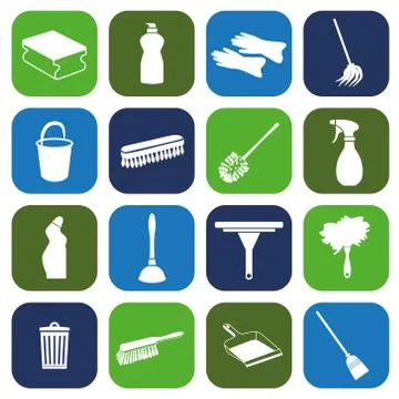 Cleaning icons Stock Illustration
