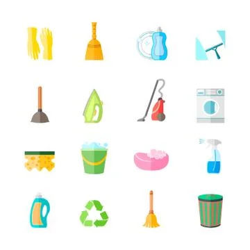 Cleaning Icons Set 스톡 일러스트