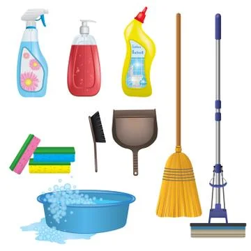 Cleaning Icons Set 스톡 일러스트