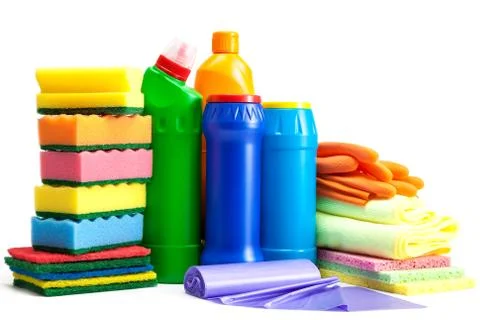 Cleaning isolated on white background Stock Photos