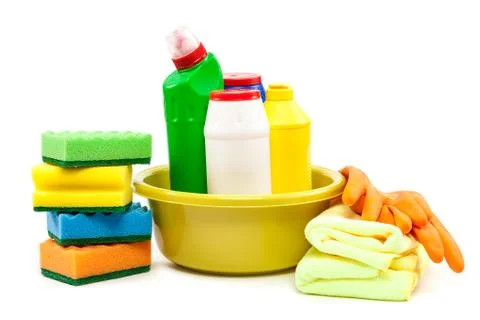 Cleaning isolated on white background Stock Photos