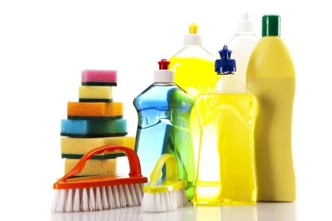 Cleaning items set Stock Photos