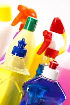 Cleaning items set Stock Photos