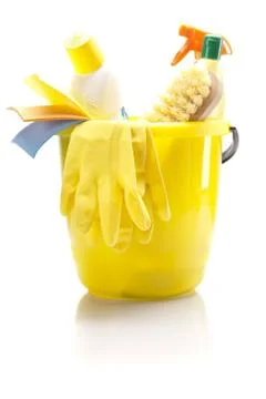 Cleaning items set Stock Photos