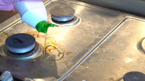 Cleaning the kitchen Stock Footage 81186948