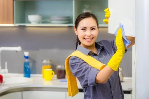 Cleaning in the kitchen Foto stock