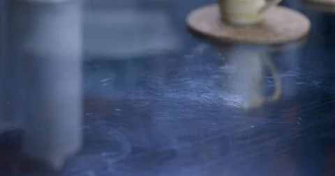 Cleaning Kitchen Table Stock Footage 126950764
