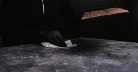 Cleaning the kitchen table Stock Footage 148245650