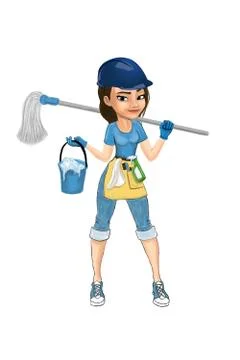 Cleaning lady Stock Illustration