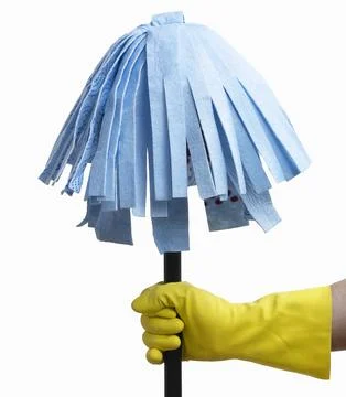 Cleaning lady with a mop Stock Photos