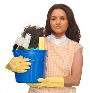 Cleaning lady Foto stock