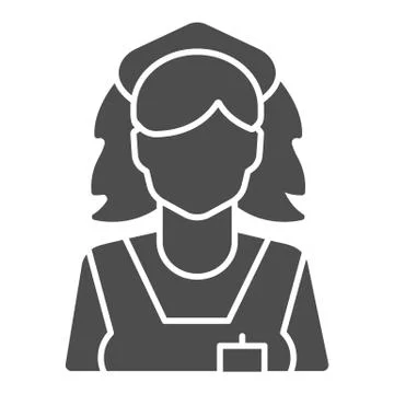 Cleaning lady solid icon, Cleaning service concept, maid sign on white Stock Illustration