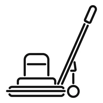 Cleaning lady using professional floor polishing machine 스톡 일러스트