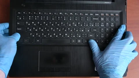 Cleaning laptop Stock Footage 187441187