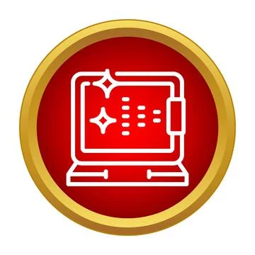 Cleaning laptop screen icon symbolizing hygiene and maintenance Stock Illustration