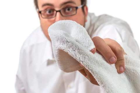 Cleaning the lens Stock Photos