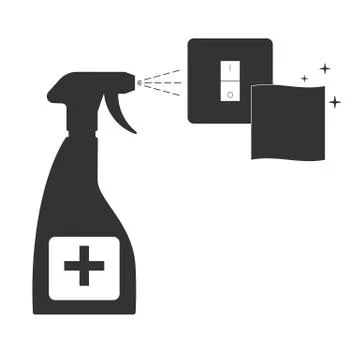 Cleaning the light switch. House cleaning. vector illustration Stock Illustration