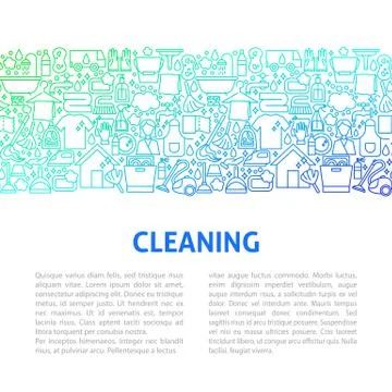Cleaning Line Design Template Stock Illustration