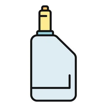 Cleaning liquid bottle vector illustration line icon Stock Illustration