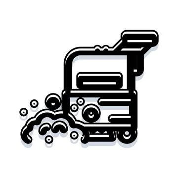 Cleaning machine dispensing soap foam and bubbles Stock Illustration