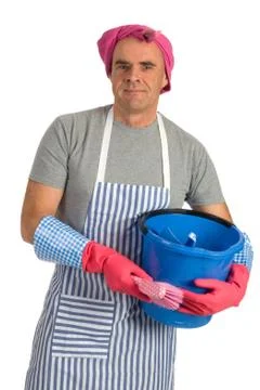 Cleaning man Stock Photos
