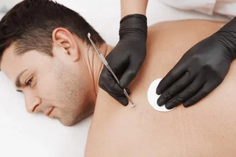 Cleaning man 
spina back. Stock Photos