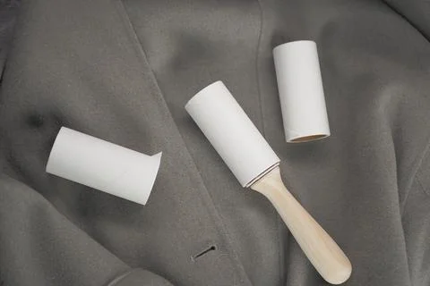Cleaning materials are on a gray coat Photos