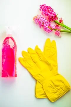 Cleaning Materials for a Spring Clean Stock Photos