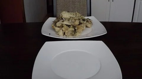 Cleaning meat from bones Stock Footage 70208282