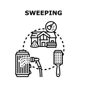 Cleaning methods and house maintenance concept Stock Illustration
