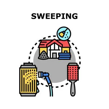 Cleaning methods and house maintenance concept Stock Illustration