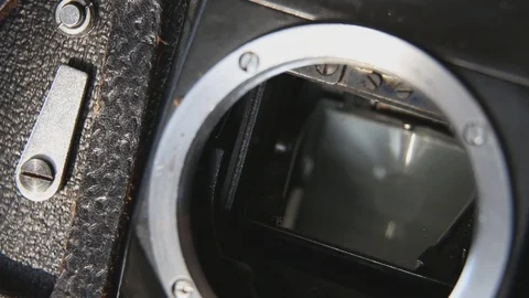 Cleaning the mirror of the camera. Stock Footage 101342997