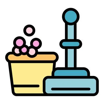 Cleaning mop bucket icon vector flat Stock-Illustration