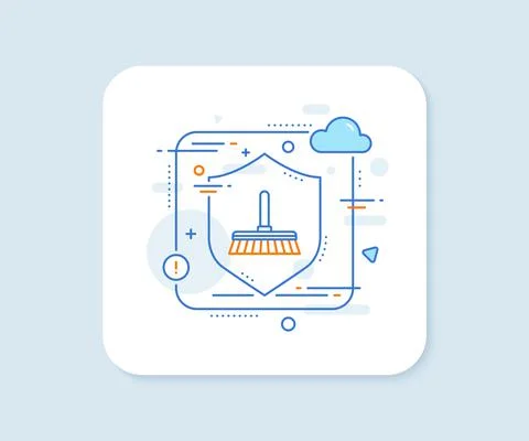 Cleaning mop line icon. Sweep a floor. Vector Stock Illustration