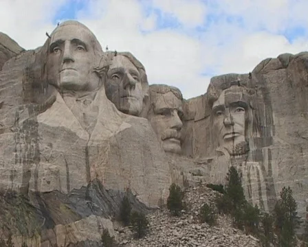 Cleaning Mt Rushmore 2 Stock Footage 134987