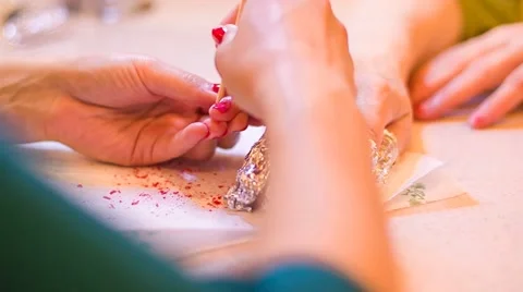 Cleaning of Nails by Lacquer Stock Footage 67449608