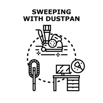 Cleaning office space with various tools 스톡 일러스트