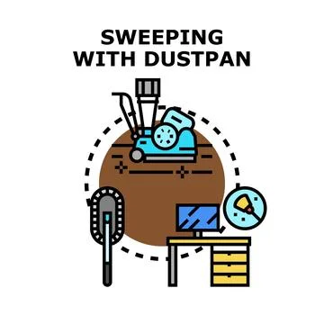 Cleaning office space with various tools Stock Illustration