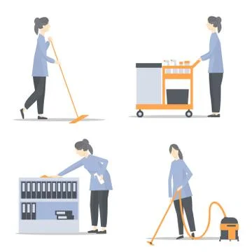 Cleaning in the office.  Vector illustration Stock Illustration
