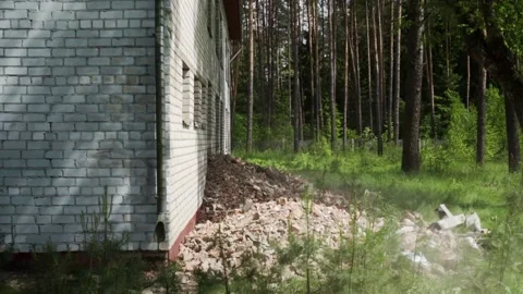 Cleaning of the old building from construction debris Stock-Footage 157496146