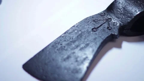 Cleaning Old Cossack Axe Stock Footage 70519010