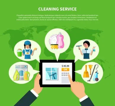 Cleaning Online Application Concept 스톡 일러스트