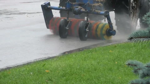 Cleaning the park from falling leaves Stock Footage 118752194