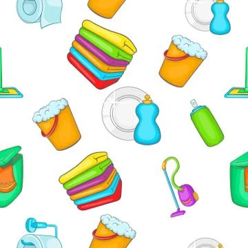 Cleaning pattern, cartoon style 库存插图